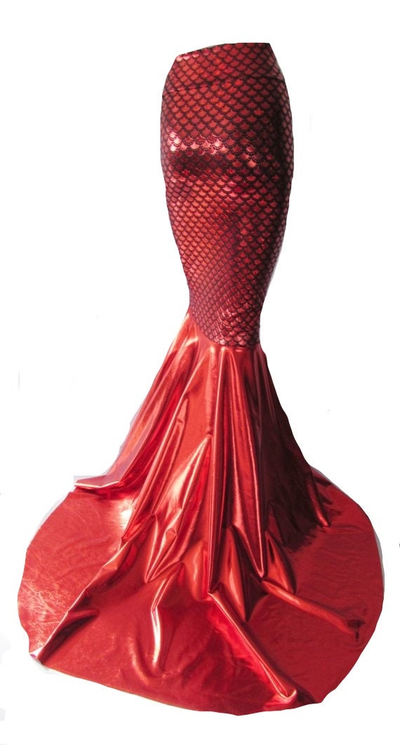 red mermaid tail dress