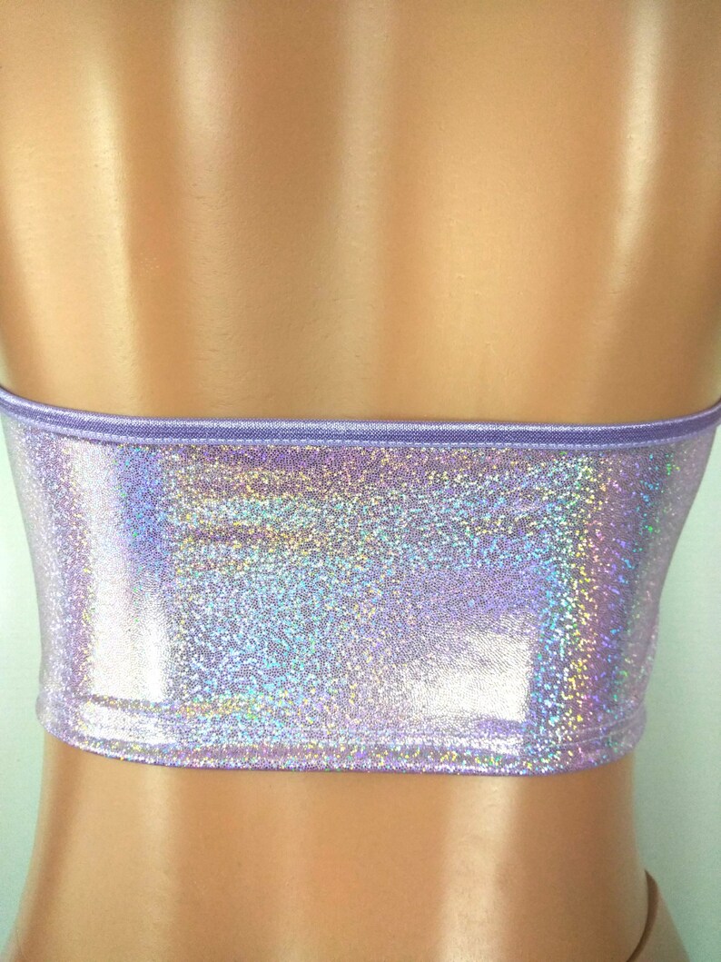 Ruffle top Halter crop top Dance Rave EDC EDM dance fairy Burning Man Boho Lilac silver