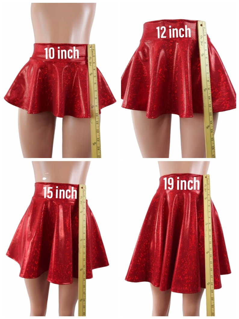 White Skater skirt, Circle skirt Soft flowing fabric comes in 10,12,13,15,17 and 19 lengths Clubwear, Rave Wear image 5