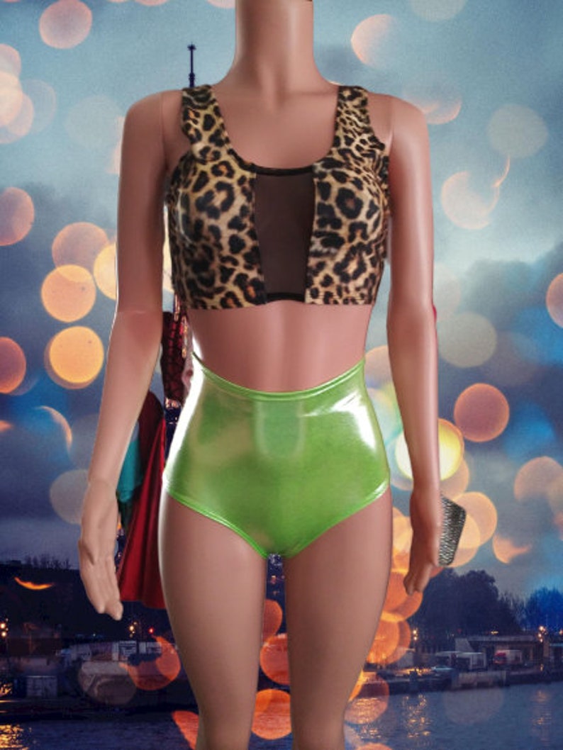 Lime Peridot High waist bottoms shorts Hoop Performance Aerial Zanza EDM Festival EDC Dance Clubwear Rave Wear