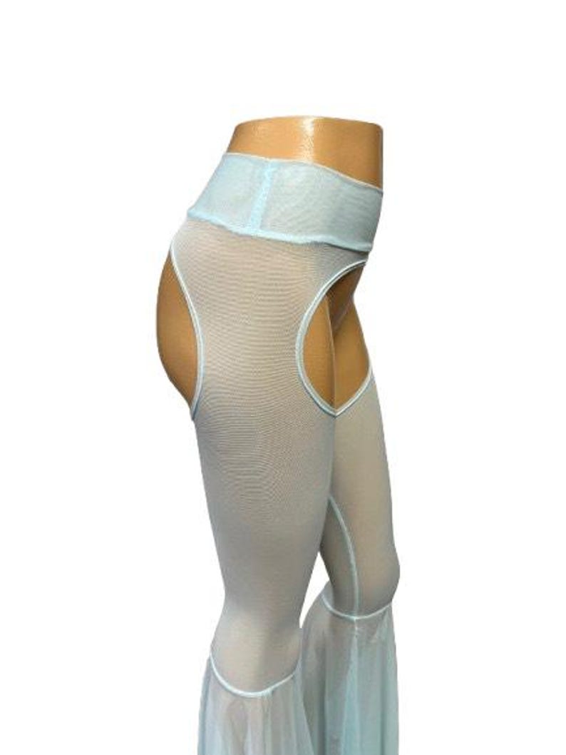 Chaps Sheer Mesh Bell Bottom Festival Favs -burning Man-spandex Pants ...