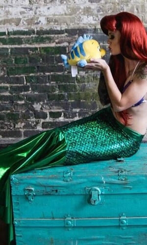 Jupe Sirène Imprimé Écailles De Poisson - Paillettes, Tulle, Pour Soirée, Cosplay, Halloween, Carnaval