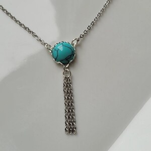 Turquoise Stone Pendant Necklace image 2