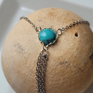 Turquoise Stone Pendant Necklace image 1