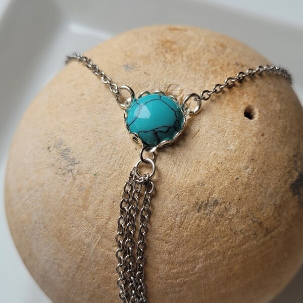 Turquoise Stone Pendant Necklace