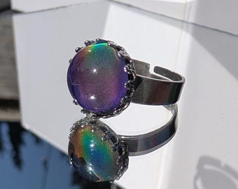 Mood Ring Adjustable Stainless Steel : Color Changing Jewelry