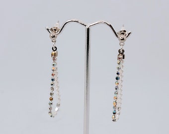 Dangle Earrings with Clear Rhinestones AB, crystal earrings, party earrings, bridal earrings, fancy earrings