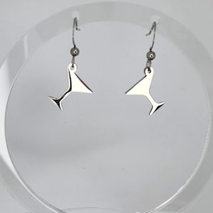 Silver Martini or wine Glass Earrings, Cocktail Earrings, Wine Glass Earrings, Adulting Earrings, Minimalist Earrings, Dangle, drink earring
