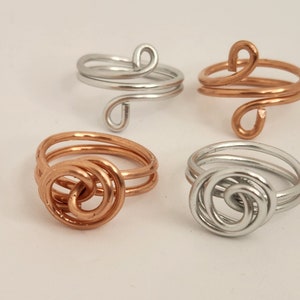 Love Knot Ring and Infinity Ring, Copper Ring, Silver Ring, Twist Ring, Infinite ring, statement ring, Shiny Copper, Two strand knot ring