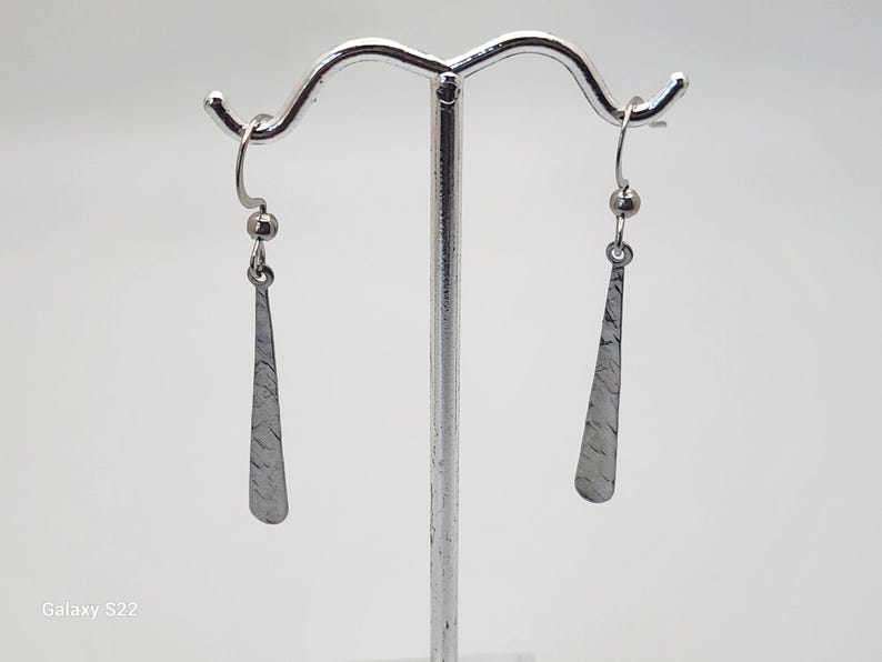 Teardrop Textured Earrings in Stainless Steel, Brass,dangle and Drop