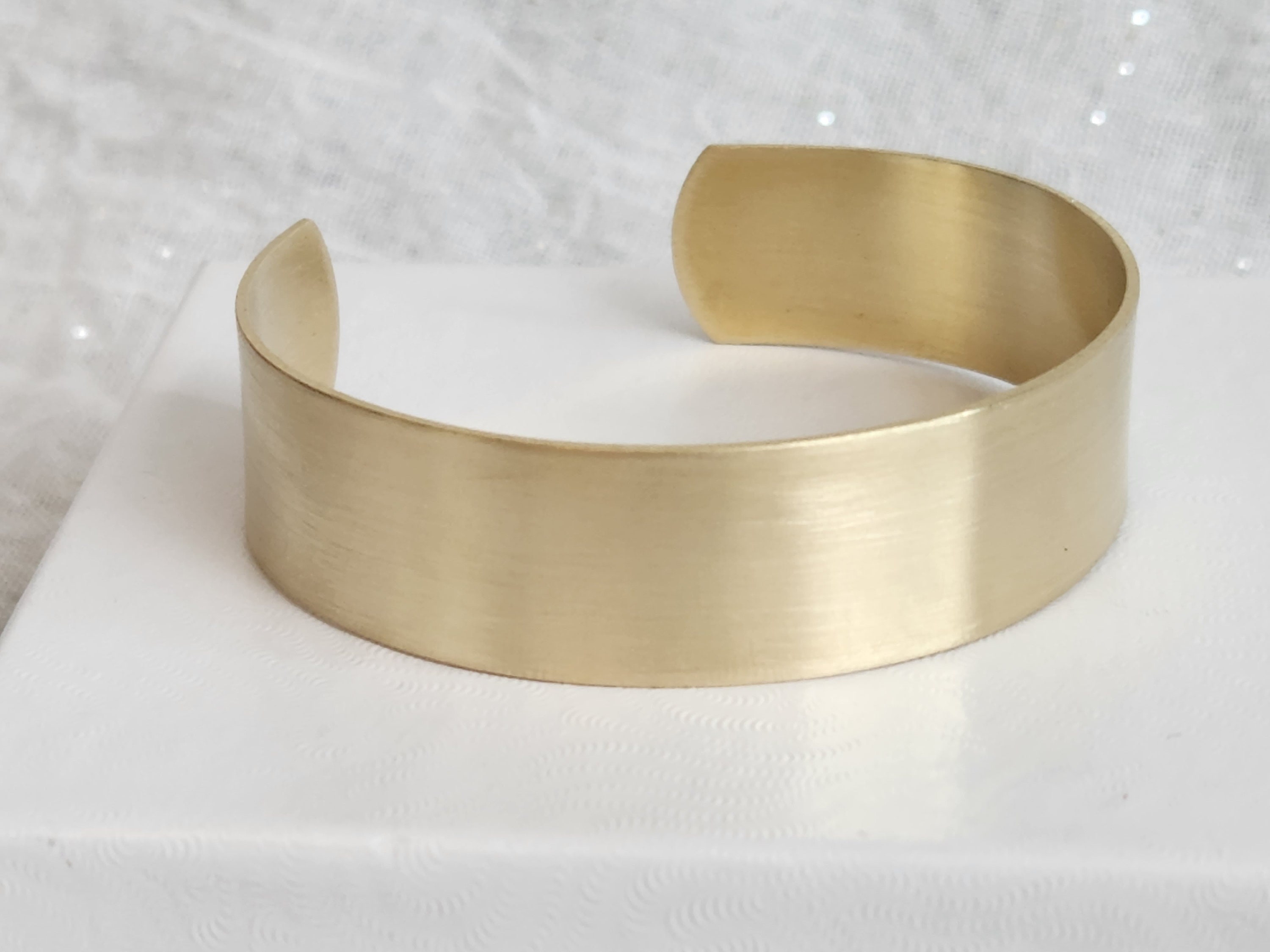 Matte Finish Gold Cuff Half Inch Bangle Gold Bracelet Stackable