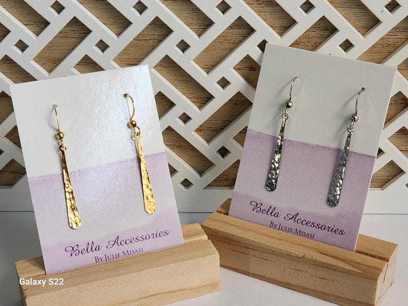 Teardrop Textured Earrings in Stainless Steel, Brass,dangle and Drop