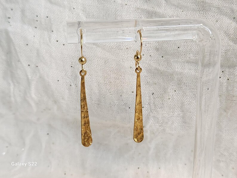 Teardrop Textured Earrings in Stainless Steel, Brass,dangle and Drop