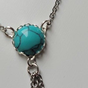 Turquoise Stone Pendant Necklace Turquoise