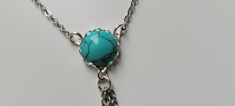 Turquoise Stone Pendant Necklace Turquoise