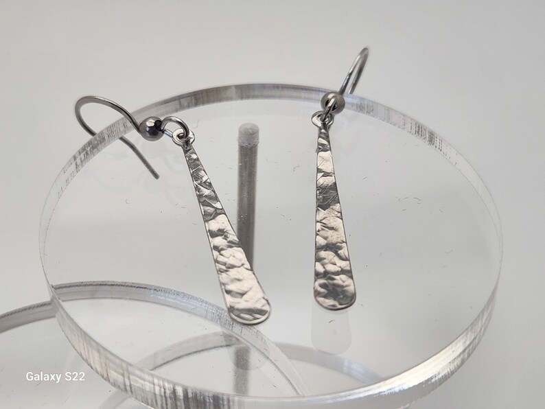 Teardrop Textured Earrings in Stainless Steel, Brass,dangle and Drop