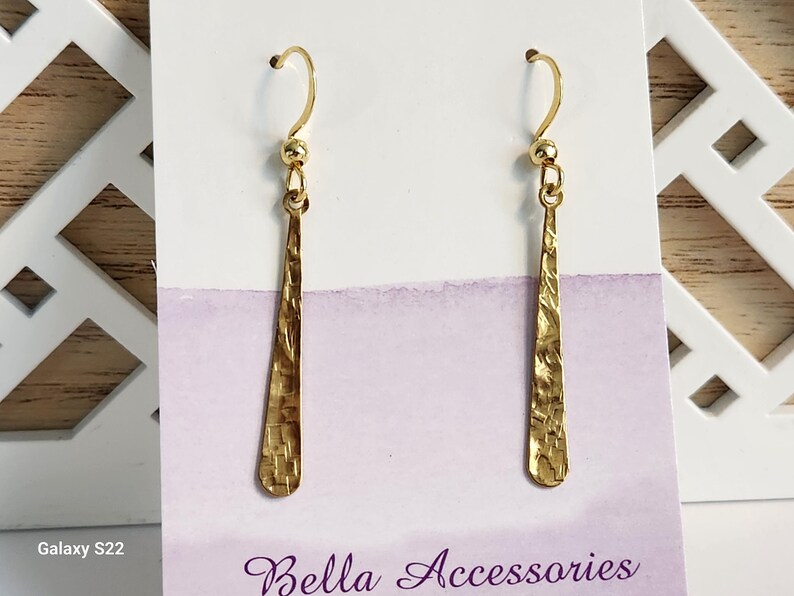 Teardrop Textured Earrings in Stainless Steel, Brass,dangle and Drop