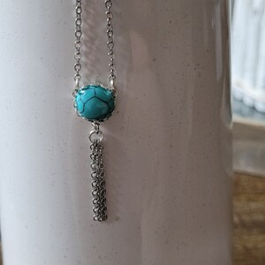 Turquoise Stone Pendant Necklace image 9