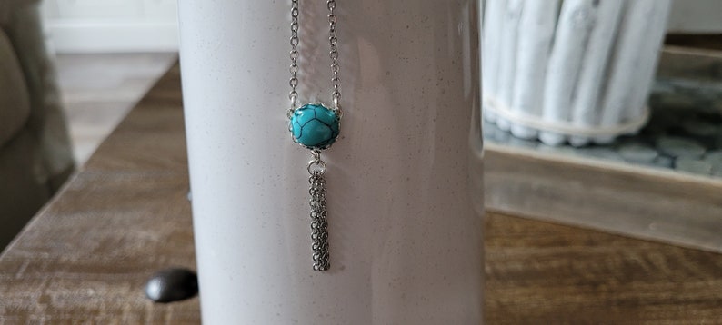 Turquoise Stone Pendant Necklace image 9