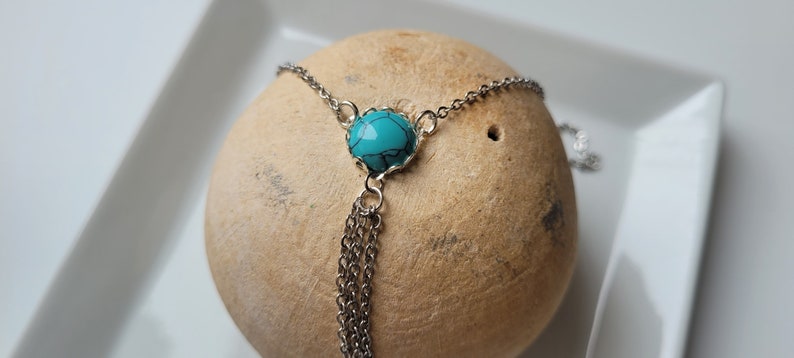 Turquoise Stone Pendant Necklace image 1
