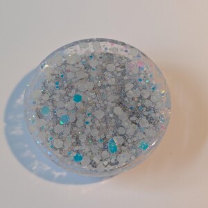 Glow in the Dark Glitter Resin Phone Grip: Iridescent Beach Theme image 11