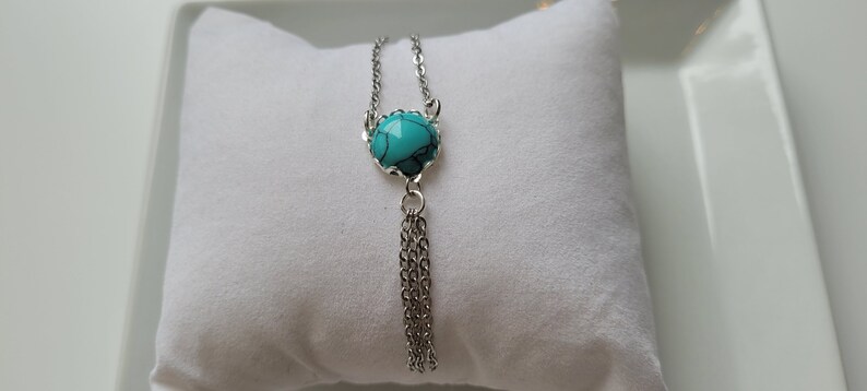 Turquoise Stone Pendant Necklace image 3