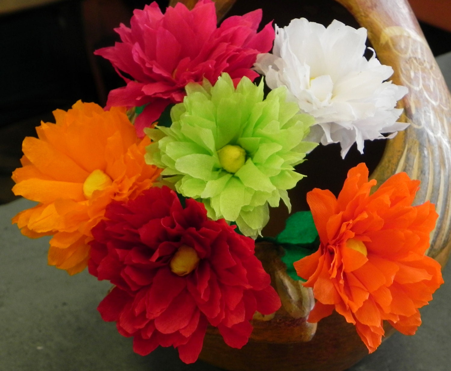 Mexican Crepe Paper Flowers Set of 6. Multicolor we Etsy