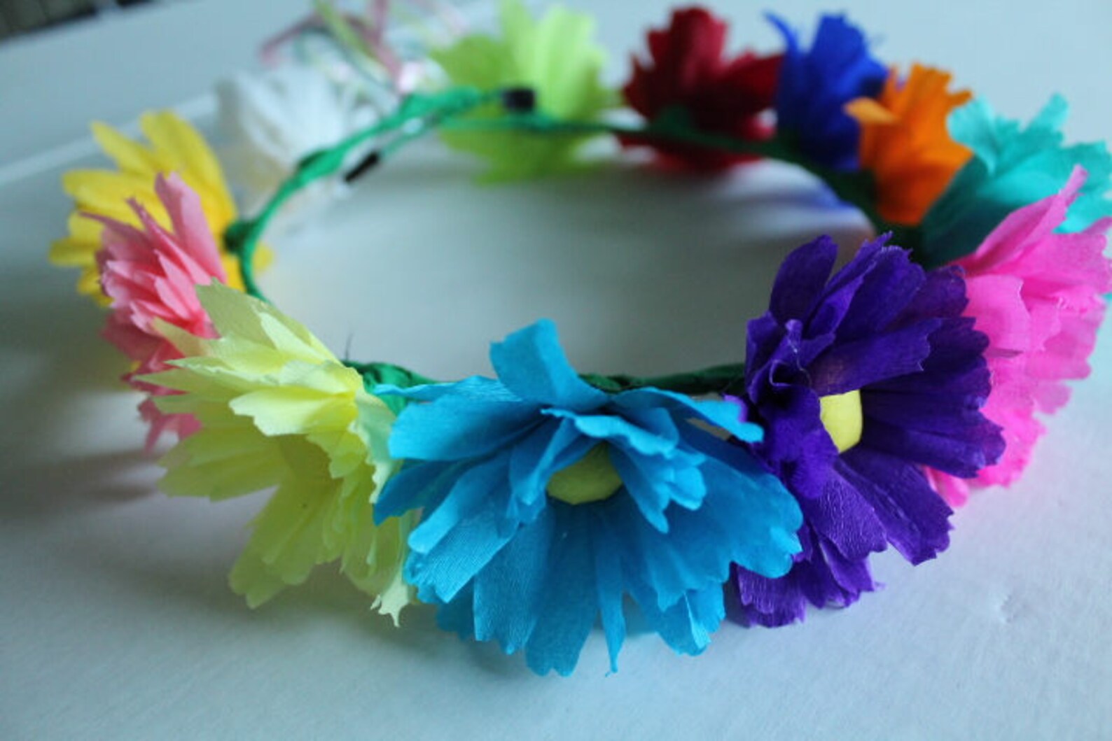 Mexican Crepe Paper Flower Multicolored Crown Etsy