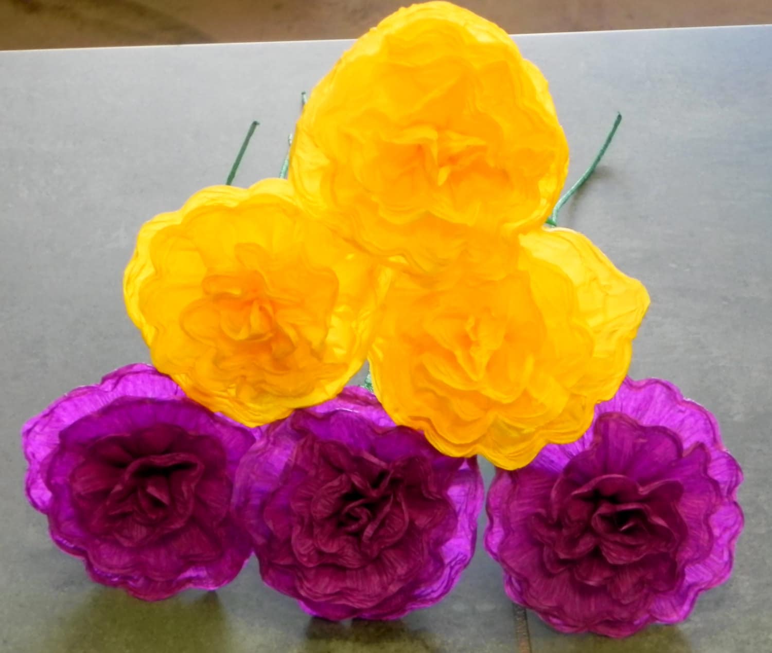 Crepe Paper Flowers Set of 6-Multicolor /"We Make Special Orders/"
