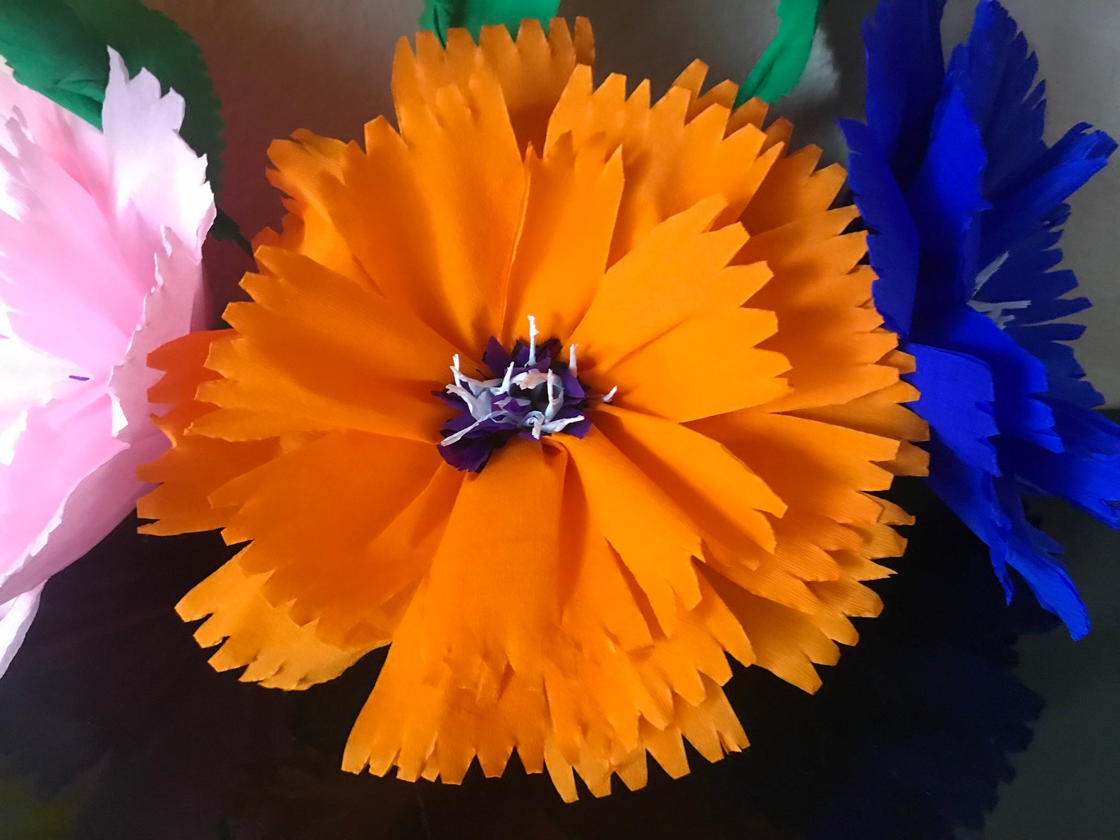 Mexican Crepe Paper Flowers Set of 6 Multicolor Etsy