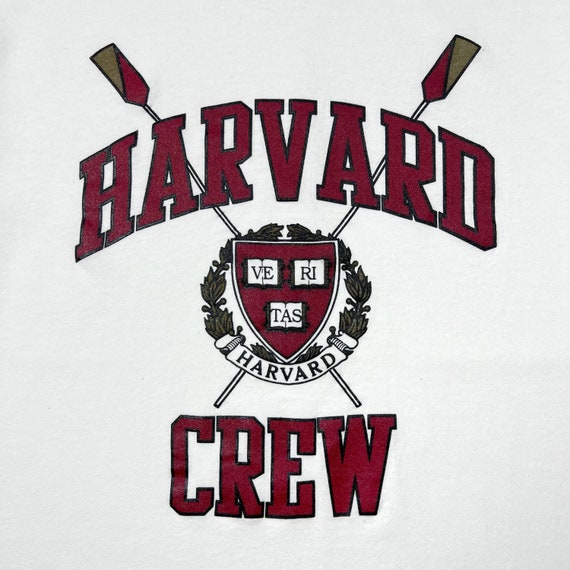 Vintage 80s Harvard Crew T Shirt Medium White Mad… - image 3