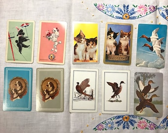 Animal Vintage playing cards / Animal Theme / set of 10