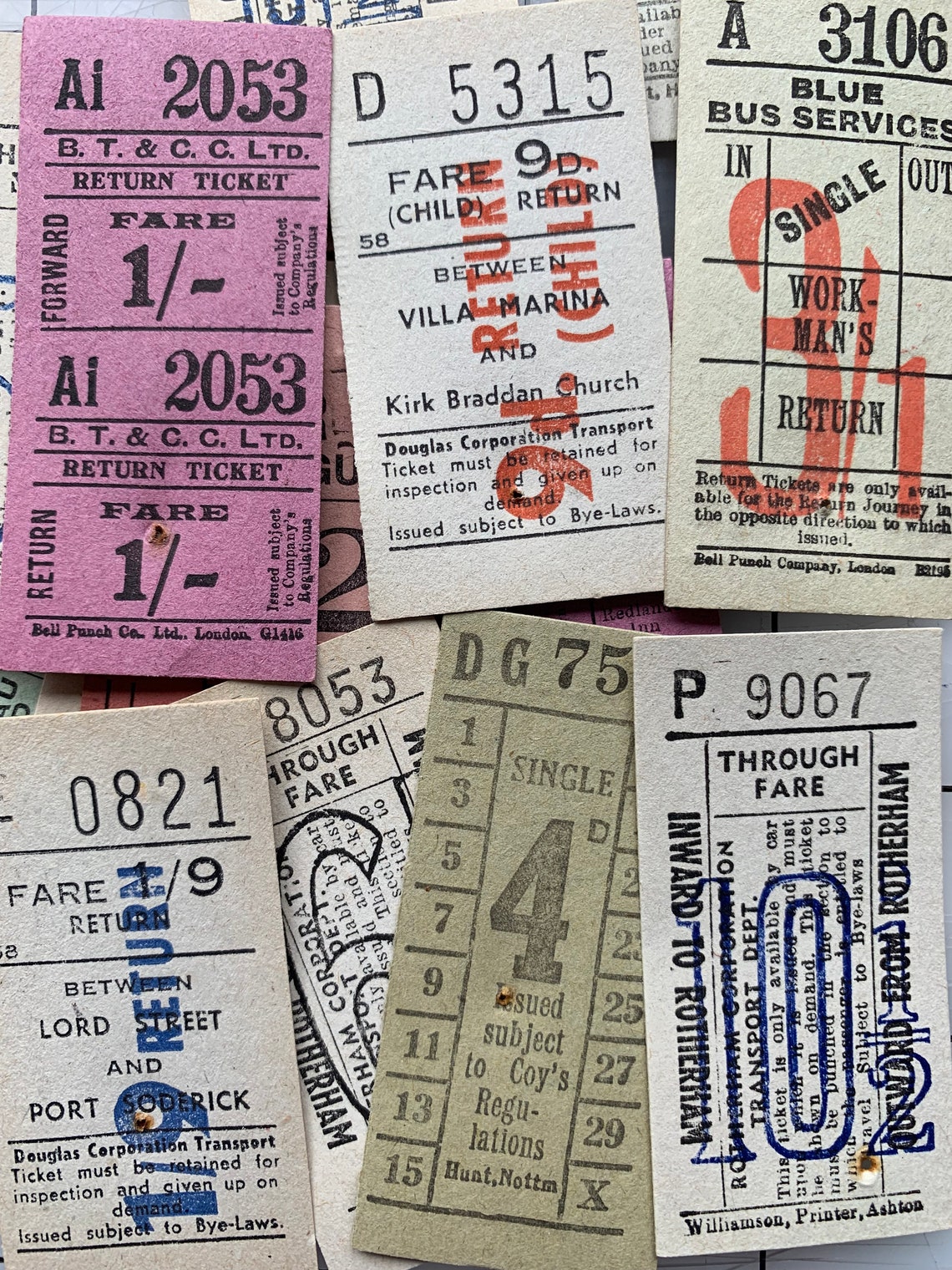 Vintage Bus Tickets: London / 20 pc/ Assorted / Travel | Etsy