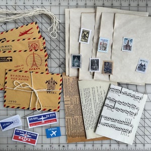Papelería de sobre de correo aéreo Kraft grande / 4 juegos