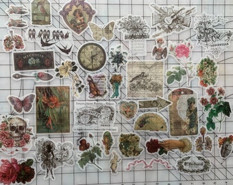 Lot de 40 stickers floraux victoriens