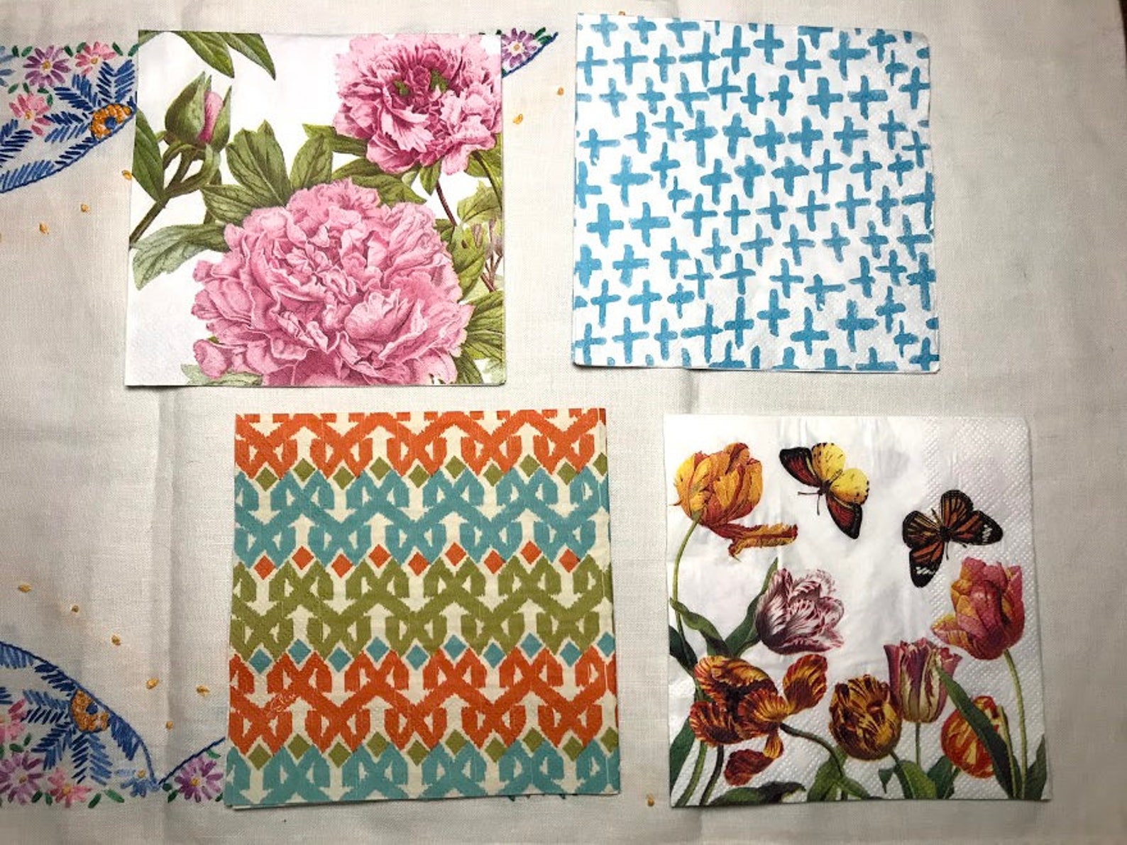 Paper Napkin for Decoupage/ Art Journal/ Garden Inspired/ 20 Etsy