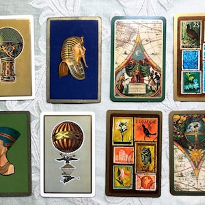 Vintage Playing Cards / World Traveler / set of 8