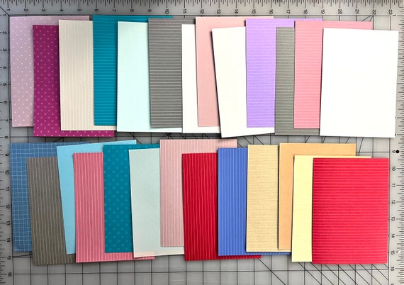 Vintage card stock sample pack / 4 1/2 x 6 1/4 in/ ATC cards/ colorful pack