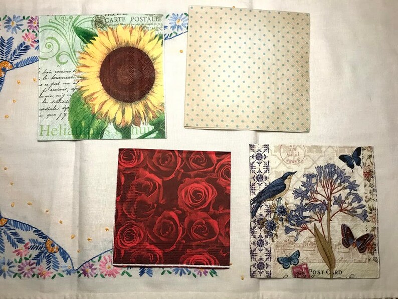 Paper Napkin for Decoupage/ Art Journal/ Garden Inspired/ 20 Etsy