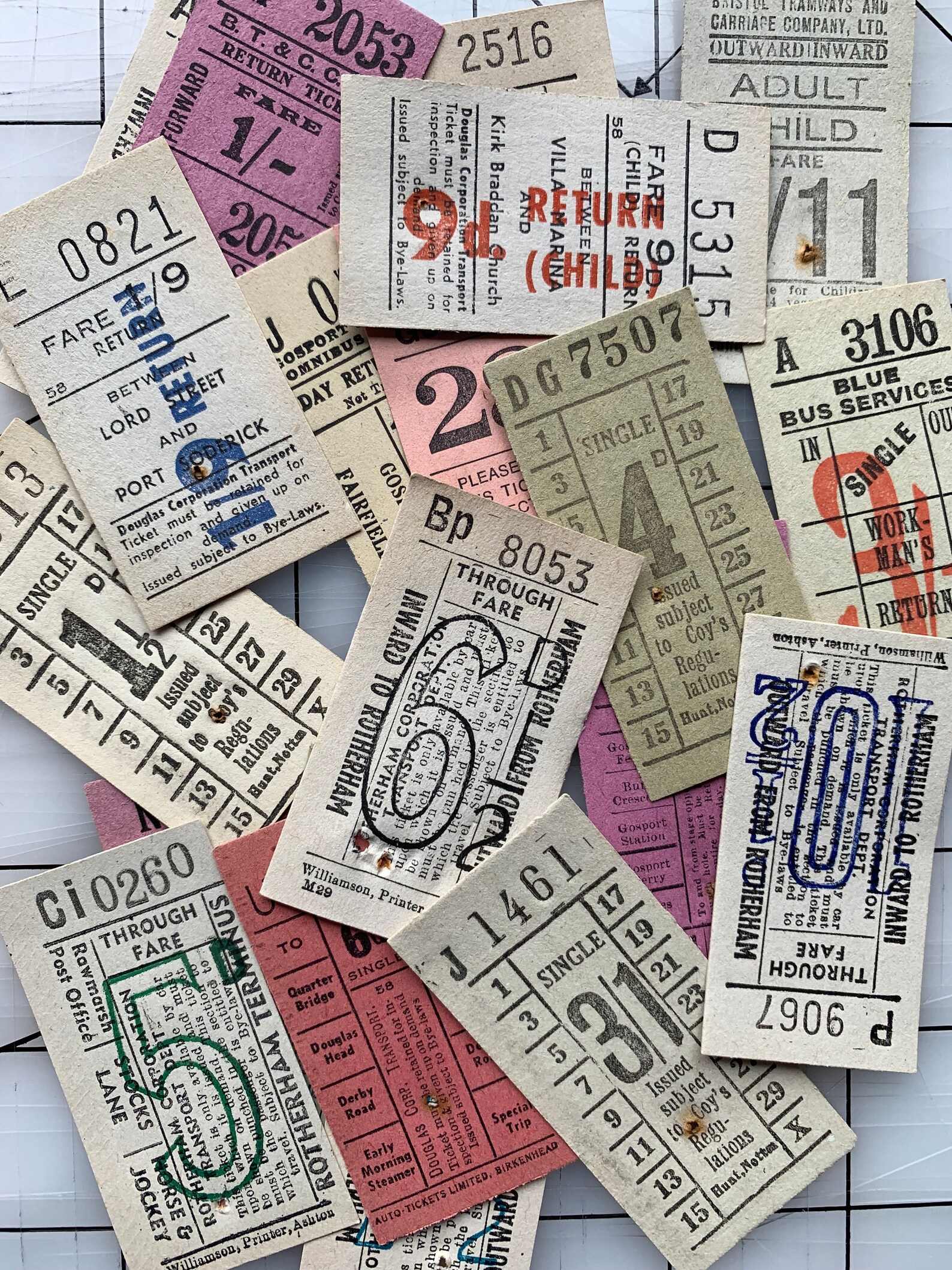 Vintage Bus Tickets: London / 20 pc/ Assorted / Travel | Etsy
