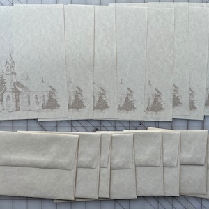 Natural Church / 8 sets / Vintage 80s stationery set