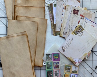 Mini Envelope Stationery 12 pc set / coffee dyed paper / stationery gift