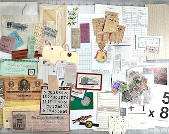 Vintage Ephemera/ 120+ pc / assorted papers and vintage pieces
