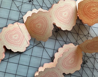 Vintage Heart-doilie Paper Garland