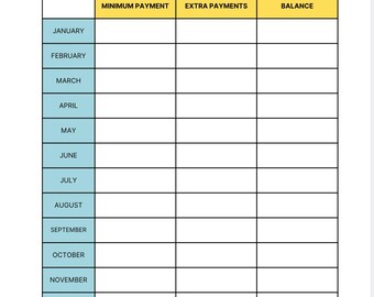 Debt Tracker Sheets/ Digital download