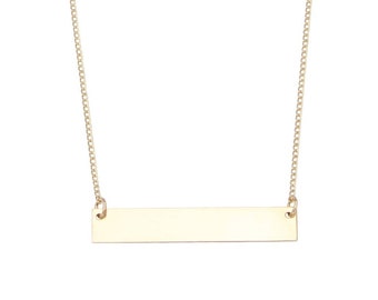 Bar Necklace • Gold Bar Necklace • Simple Gold Necklace • Rectangle Pendant • Best Friend Gift • Minimal Necklace • Simple Layering Necklace