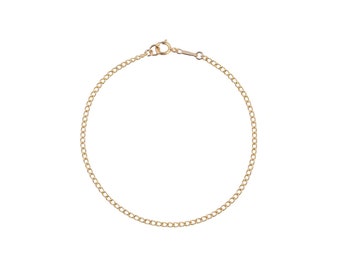 Baby Curb Chain Bracelet • Dainty Gold Bracelet • Plain Gold Chain • Thin Silver Chain • Delicate Bracelet • Simple Everyday Bracelet