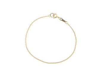 Baby Cable Chain Bracelet • Dainty Gold Bracelet • Plain Gold Chain • Thin Silver Chain • Delicate Bracelet • Simple Everyday Bracelet