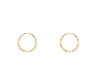 Small Endless Huggie Hoops Delicate Second Piercing Simple Minimal Everyday Boho Dainty Earrings | Sterling Silver & 14k Gold Options