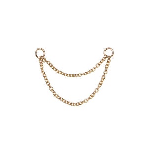 Wandelbare Ohr-Kette • Doppelte Kette • Goldketten-Ohrring • Knorpel • Helix • Ohrjacke • Ohrring-Jacke • Ohrring-Kette • Kettenohrring